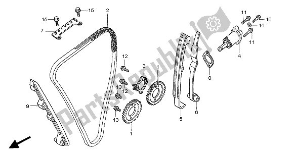 Alle onderdelen voor de Nokkenketting & Spanner van de Honda CB 1300 SA 2005
