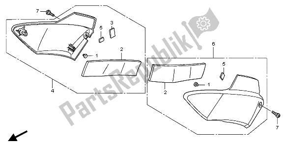 All parts for the Side Cover of the Honda CBF 1000 TA 2010