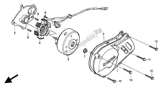 All parts for the Generator of the Honda XR 80R 1993