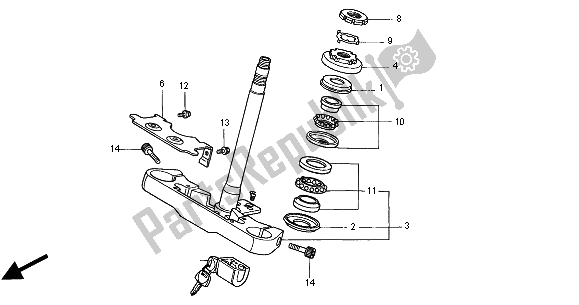 All parts for the Steering Stem of the Honda VT 750C2 2000