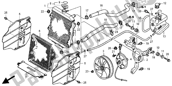 All parts for the Radiator of the Honda TRX 500 FE Foretrax Foreman ES 2012
