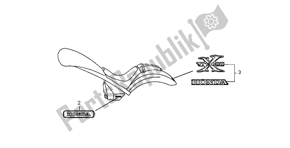 Tutte le parti per il Emblema E Marchio del Honda VT 1300 CXA 2010