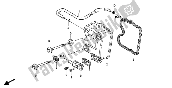 All parts for the Cylinder Head Cover of the Honda PES 150 2007