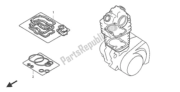 Tutte le parti per il Kit Di Guarnizioni Eop-1 A del Honda TRX 650 FA Fourtrax Rincon 2005