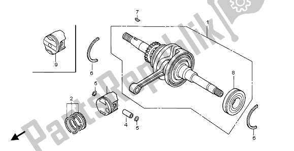 All parts for the Crankshaft of the Honda NPS 50 2009