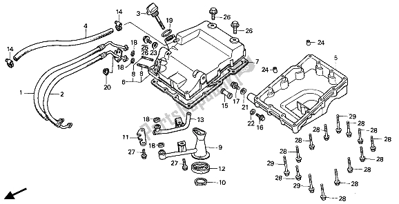 Tutte le parti per il Serbatoio Dell'olio del Honda XBR 500 1987