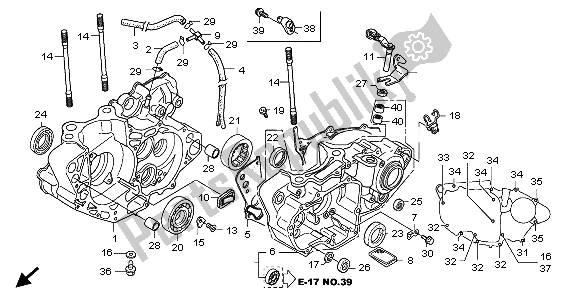 All parts for the Crankcase of the Honda CRF 250X 2007