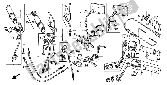 Todas las partes para Interruptor Y Cable de Honda VT 600C 1995