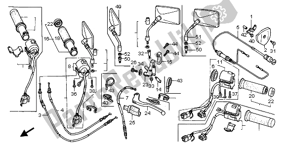 Toutes les pièces pour le Interrupteur Et Câble du Honda VT 600C 1995