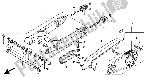 Tutte le parti per il Forcellone del Honda VTR 1000F 2000