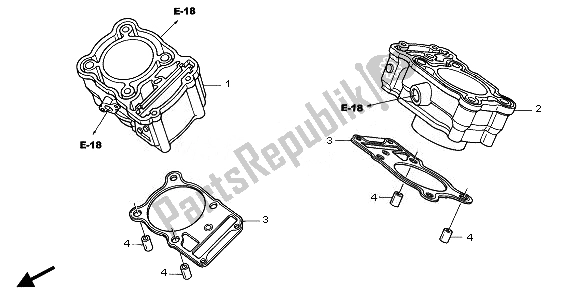 All parts for the Cylinder of the Honda NT 700 VA 2010