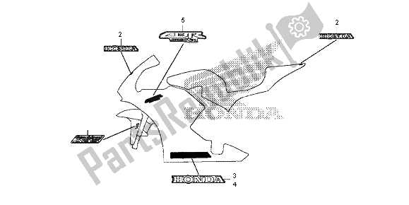 Tutte le parti per il Segno (1) del Honda CBR 600 RR 2013