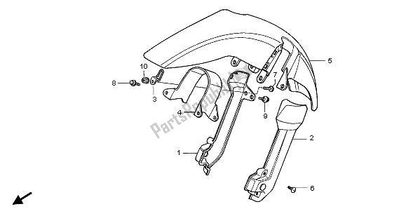 Tutte le parti per il Parafango Anteriore del Honda XRV 750 Africa Twin 1996