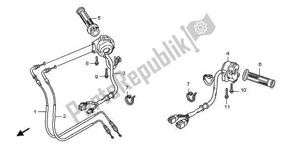 Alle onderdelen voor de Schakelaar & Kabel van de Honda CBF 1000 FT 2011