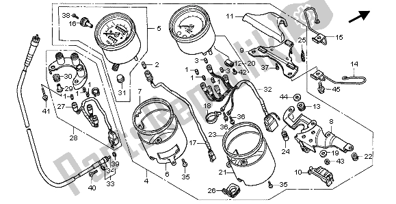 All parts for the Meter (mph) of the Honda VF 750C 1999