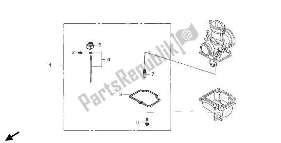 All parts for the Carburetor O. P. Kit of the Honda CR 85 RB LW 2006