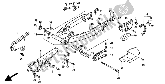 Todas las partes para Basculante Y Caja De Cadena de Honda XR 600R 1993