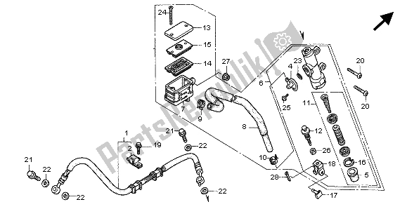 All parts for the Rear Brake Master Cylinder of the Honda CB 1000F 1995