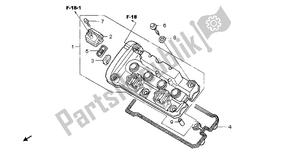 All parts for the Cylinder Head Cover of the Honda CBF 600 NA 2007