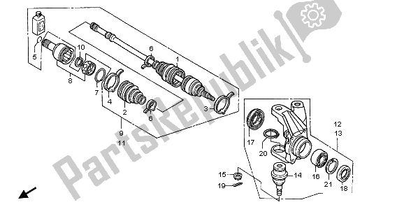 Todas las partes para Nudillo de Honda TRX 400 FA Fourtrax Rancher AT 2006