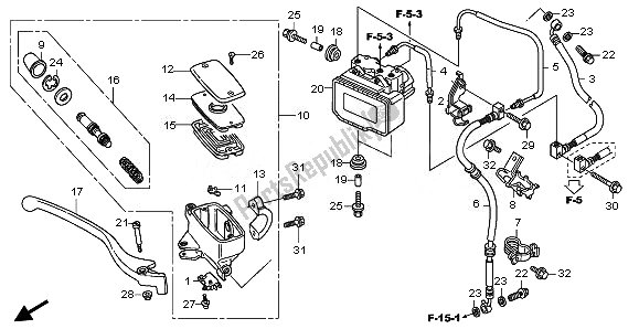 Tutte le parti per il Pompa Freno Anteriore (abs) del Honda FJS 400A 2010