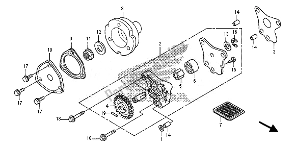 Tutte le parti per il Pompa Dell'olio del Honda CRF 125F SW 2014