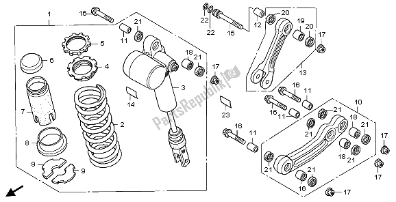 Tutte le parti per il Cuscino Posteriore del Honda TRX 450 ER 2007