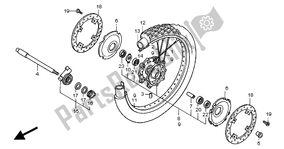 Tutte le parti per il Ruota Anteriore del Honda XL 650V Transalp 2000