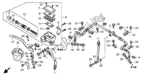 Tutte le parti per il Fr. Pompa Freno del Honda TRX 500 FA Fourtrax Foreman 2001