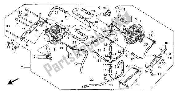 Todas as partes de Carburador (assy.) do Honda XL 1000V 2001