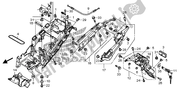 Tutte le parti per il Parafango Posteriore del Honda VFR 1200X 2013