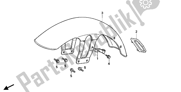 All parts for the Front Fender of the Honda CB 250 1994