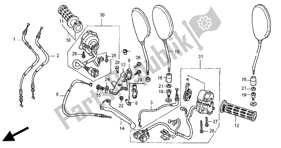 Todas las partes para Interruptor Y Cable de Honda CB 500 2000