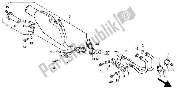 All parts for the Exhaust Muffler of the Honda XR 600R 1995