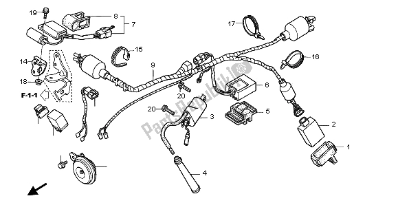 All parts for the Wire Harness & Ignition Coil of the Honda XR 400R 2002