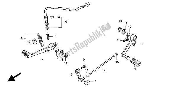 Alle onderdelen voor de Rempedaal & Verander Pedaal van de Honda CBR 600F 1999
