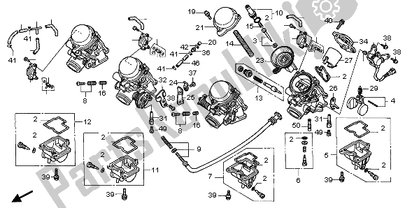 Alle onderdelen voor de Carburateur (onderdelen) van de Honda CBR 1000F 1995