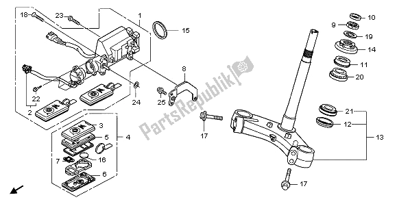 All parts for the Steering Stem of the Honda NSS 250A 2009