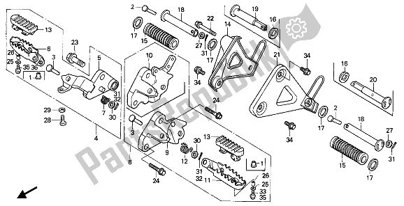 Toutes les pièces pour le étape du Honda XL 600V Transalp 1992