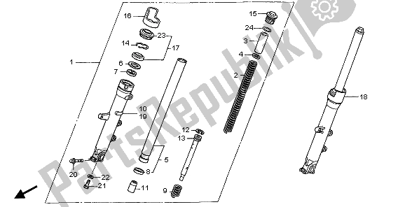 Todas las partes para Tenedor Frontal de Honda NT 700 VA 2007