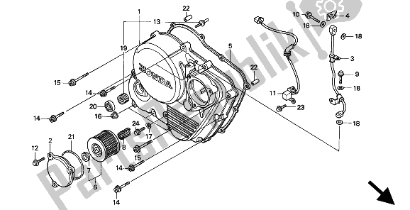 Toutes les pièces pour le Couvercle De Carter Droit du Honda XR 600R 1994