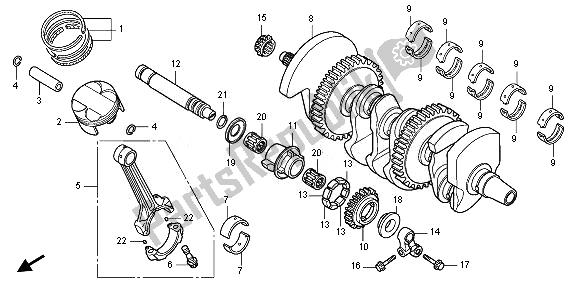 Todas las partes para Cigüeñal Y Pistón de Honda CB 1000 RA 2010