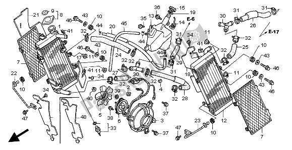 Tutte le parti per il Termosifone del Honda XL 1000 VA 2004