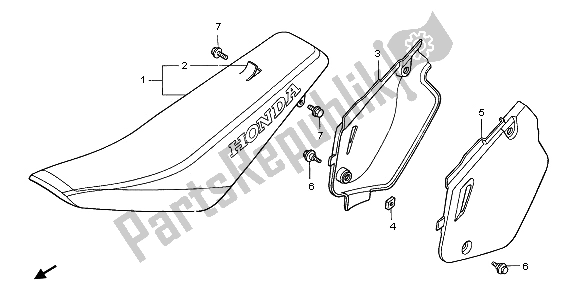 All parts for the Seat & Side Cover of the Honda CR 80 RB LW 2000