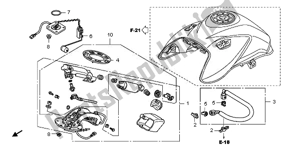 All parts for the Fuel Pump of the Honda CBF 1000 FT 2011