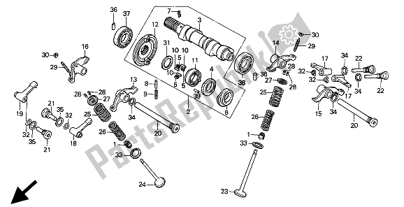All parts for the Camshaft & Valve of the Honda XR 600R 1994