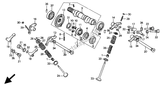 All parts for the Camshaft & Valve of the Honda XR 600R 1994