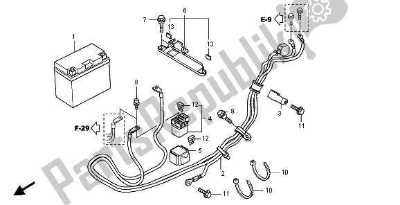 All parts for the Battery of the Honda SH 300 AR 2008