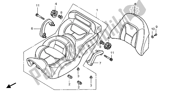 Alle onderdelen voor de Stoel van de Honda GL 1800 Airbag 2007