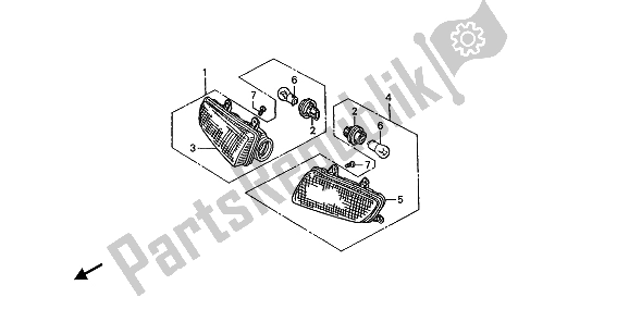 All parts for the Winker of the Honda ST 1100 1992